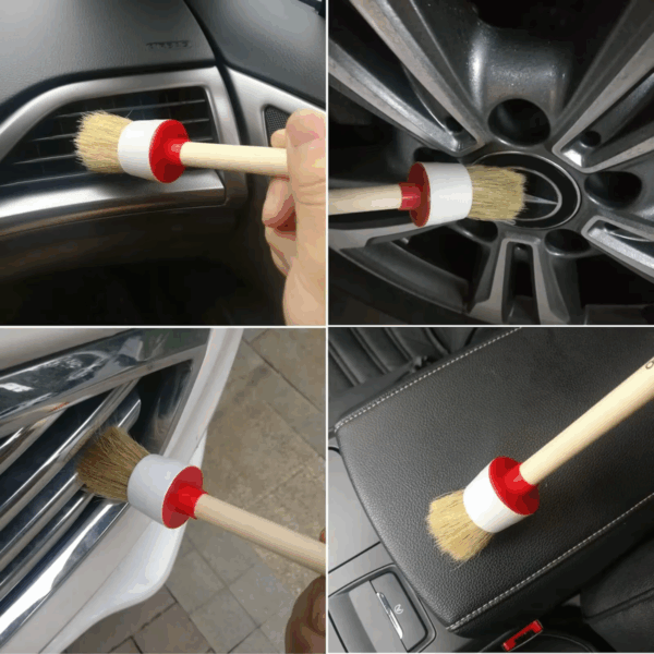 Set 6 Cepillos Detallado Auto con Mango de Madera - Imagen 3